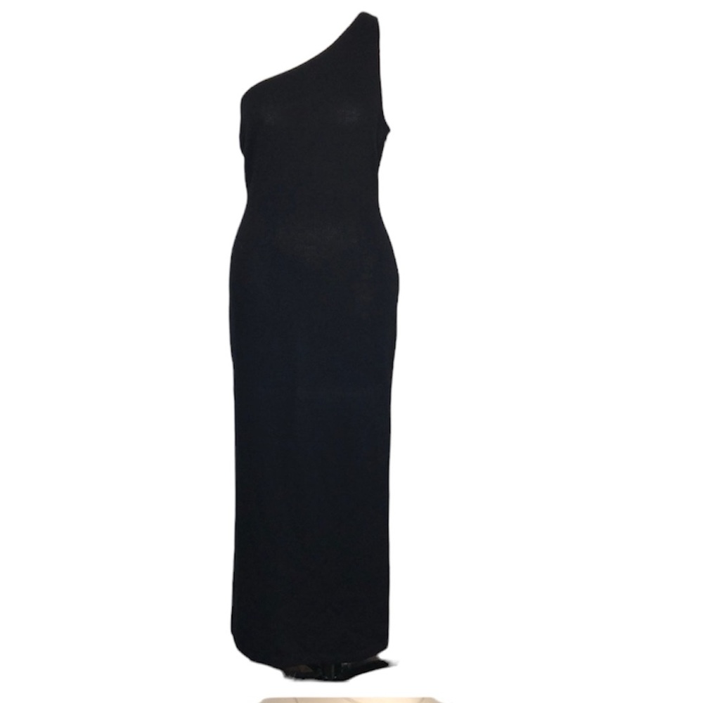 St.John Evening one shoulder knit maxi dress